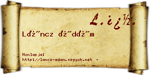 Láncz Ádám névjegykártya